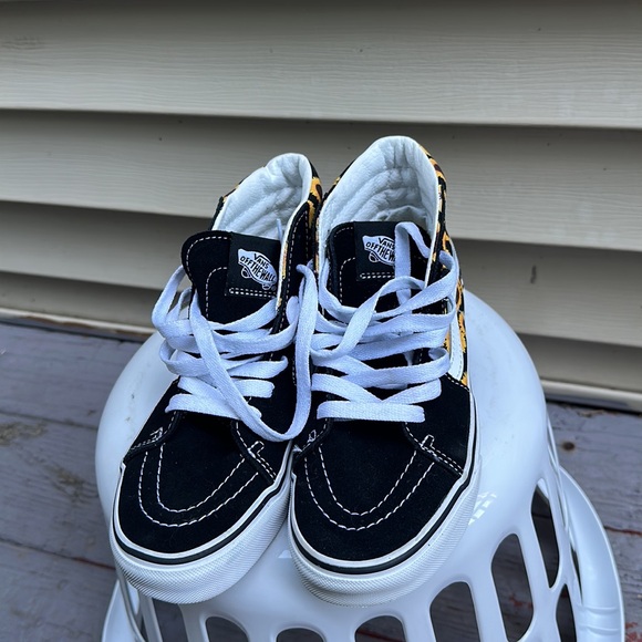 Vans Sunflower yellow and black high top sneaker girls kids size 3 - Picture 13 of 13